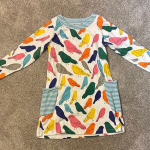 Cotton Dress with Pockets and birds